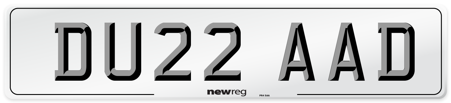 DU22 AAD Number Plate from New Reg